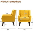 thumbnail image 2 of UIXE Accent Chair Set of 2 Linen Fabric Armchair for Living Room Tufted Armrest Reading Seat, Yellow, 2 of 7