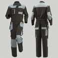 thumbnail image 2 of AnuYalue Mens Color Block Work Coverall Big and Tall High Visibility Overalls Mechanics Coveralls Workwear Jumpsuit with Multi Pockets, 2 of 5
