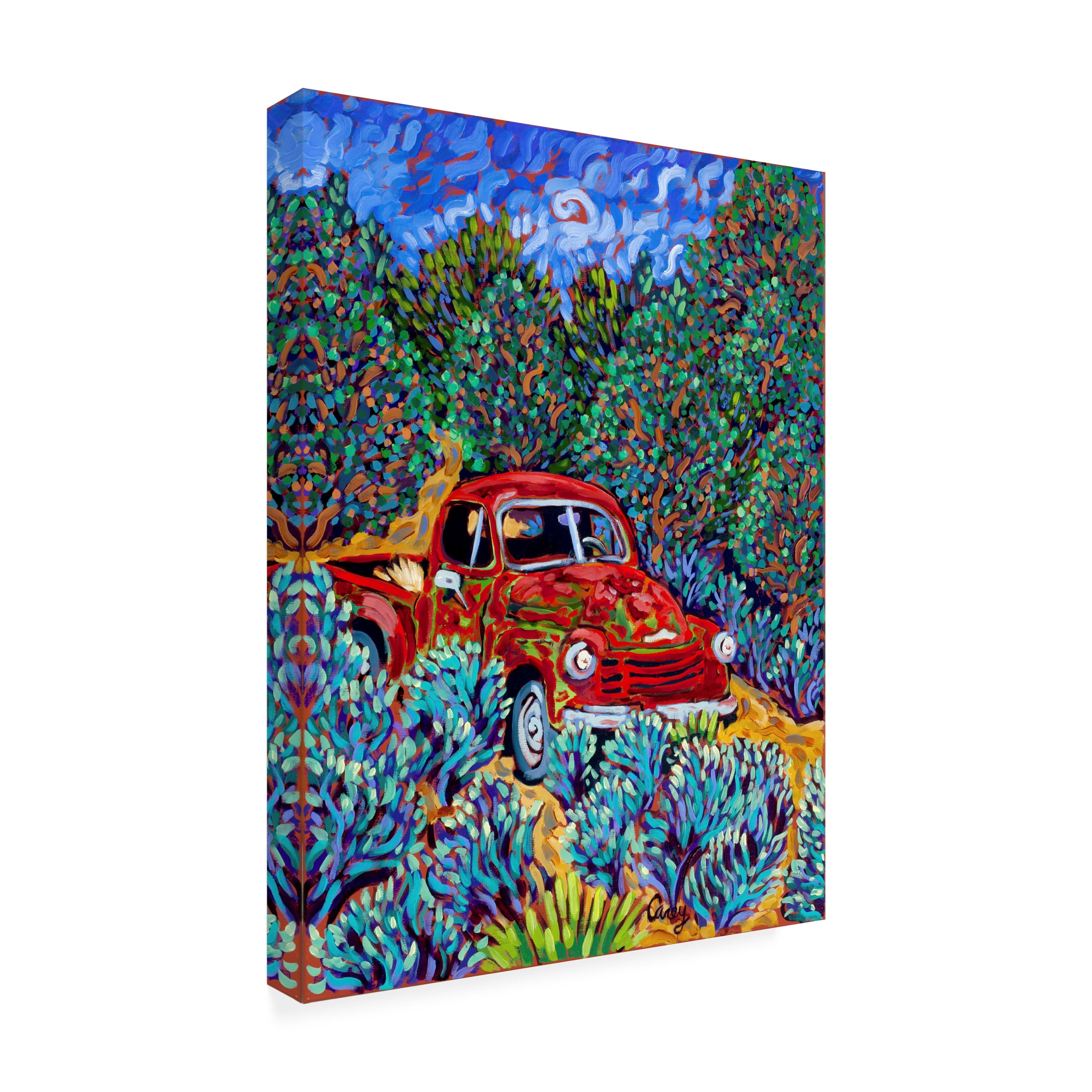 Cathy Carey 'Little Red Truck' Canvas Art