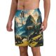 thumbnail image 2 of Balery Valley River Dinosaur Traje de Baño Estilo Hawaiano para Hombre, Shorts de Secado Rápido con Bolsillos-3X-Large, 2 of 6