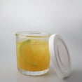 thumbnail image 2 of Glass Cups with Lids Set of 4, 14oz Thick Drinking Glasses, Heavy Duty Glass Tumblers, Stackable Food Storage Jars, Clear Picardie Style Glassware, 2 of 7
