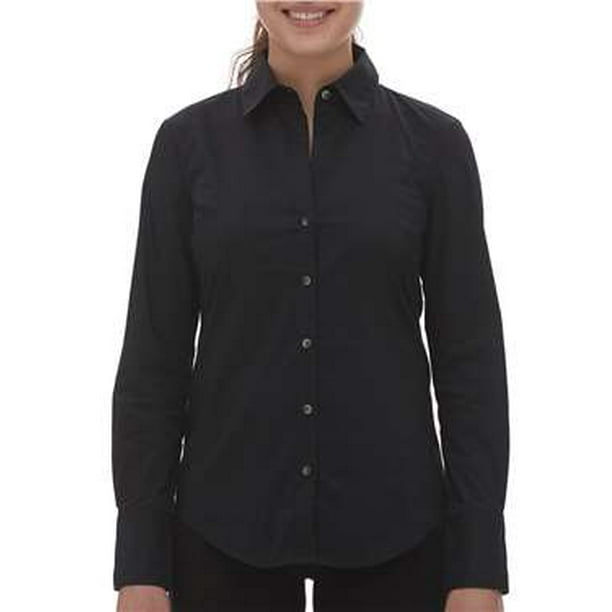 Black button up shirt womens walmart cheap