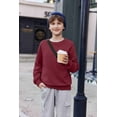 thumbnail image 7 of Arshiner Boys Sweatshirts Long Sleeve Crewneck Pullover Shirt Kids Fashion Fall Winter Sweater Size 6-14 Years Wine Red 150, 7 of 7