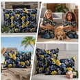 thumbnail image 4 of Blue Floral Outdoor Pillow Covers 26x26 Set of 2,Waterproof Patio Throw Pillowcase Protectors,Vintage Yellow Garden Blossom Flower Decorative Pillow Shams Cushion Covers for Seat Bed Couch Sofa, 4 of 8