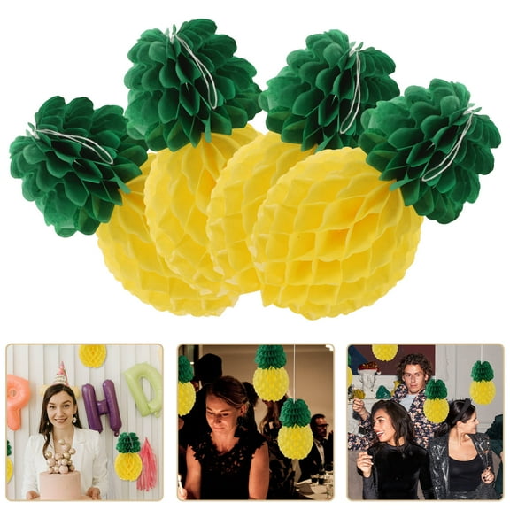 Raindrops 9pcs Decorative Pineapple Honeycomb Ball Creative Paper Pineapple Decoration Pendants