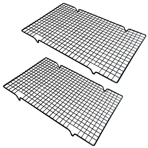GARITIN 2-Pack Cooling Rack for Baking, 10" x 15" Grid Wire Rack, Baking Racks for Oven Cooking, Baking, Grilling, Roasting, Black