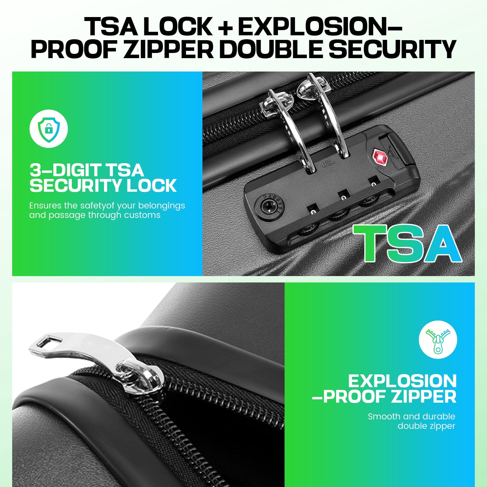 SANOPY TSA Lock & Expandable Design (20”+24”+28”) Family & Travel Approved! Ergonomic Handles