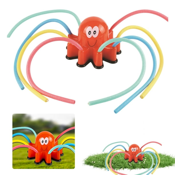 Pulpo Rociador Juguete Verano para Exteriores Con 8 Tubos Dibujos Animados