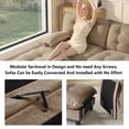 thumbnail image 5 of MIKIBAMA 77" Light Coffee U Shaped Chenille Modular Sectional Sofa Cloud Design Button Seat Cushions With Movable Ottomans Solid Wood Frame for Living Room,2-Seat, 5 of 10