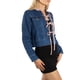 thumbnail image 3 of Jess por Meiko Chaquetas de Mujer de Manga Larga con Cuello, Chaqueta de Denim con Color Contrastante, Talla XL, Denim Azul/ Rosa, 3 of 6
