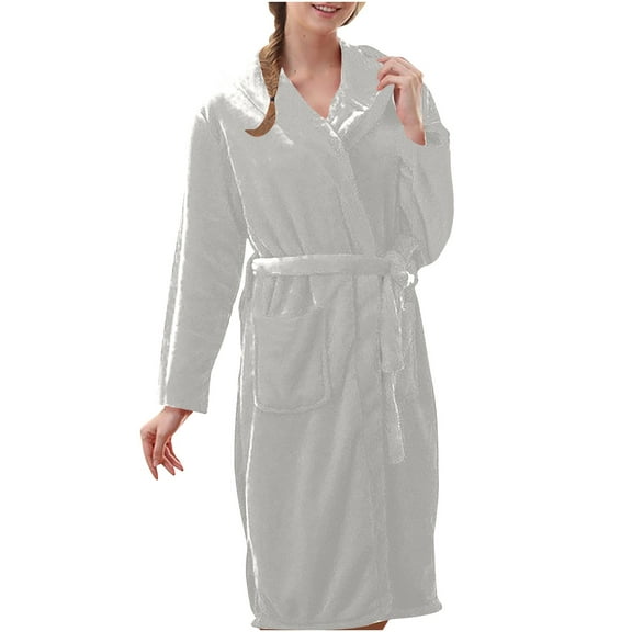 Frostluinai Bath Robes for Women Men 2023! Unisex Plus Size Fleece Hooded Bathrobe Plush Long Robe with Pockets & Belts