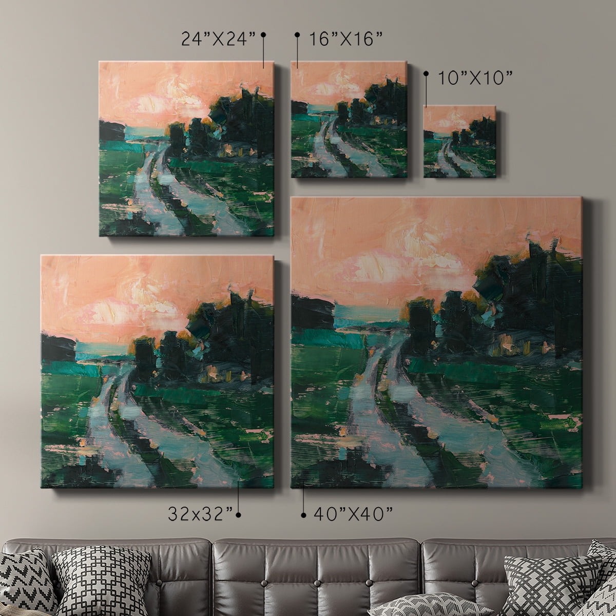 Wexford Home Coral Sunset II-Premium Gallery Wrapped Canvas, 24" x 24" - Ready to Hang