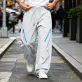 thumbnail image 7 of Lenpel Men's Hiking Pants Trendy Drawstring Low Rise Pants with Zipper Pockets Wide Leg Workout Trousers Fall Clothes(Gray,XX-Large), 7 of 7