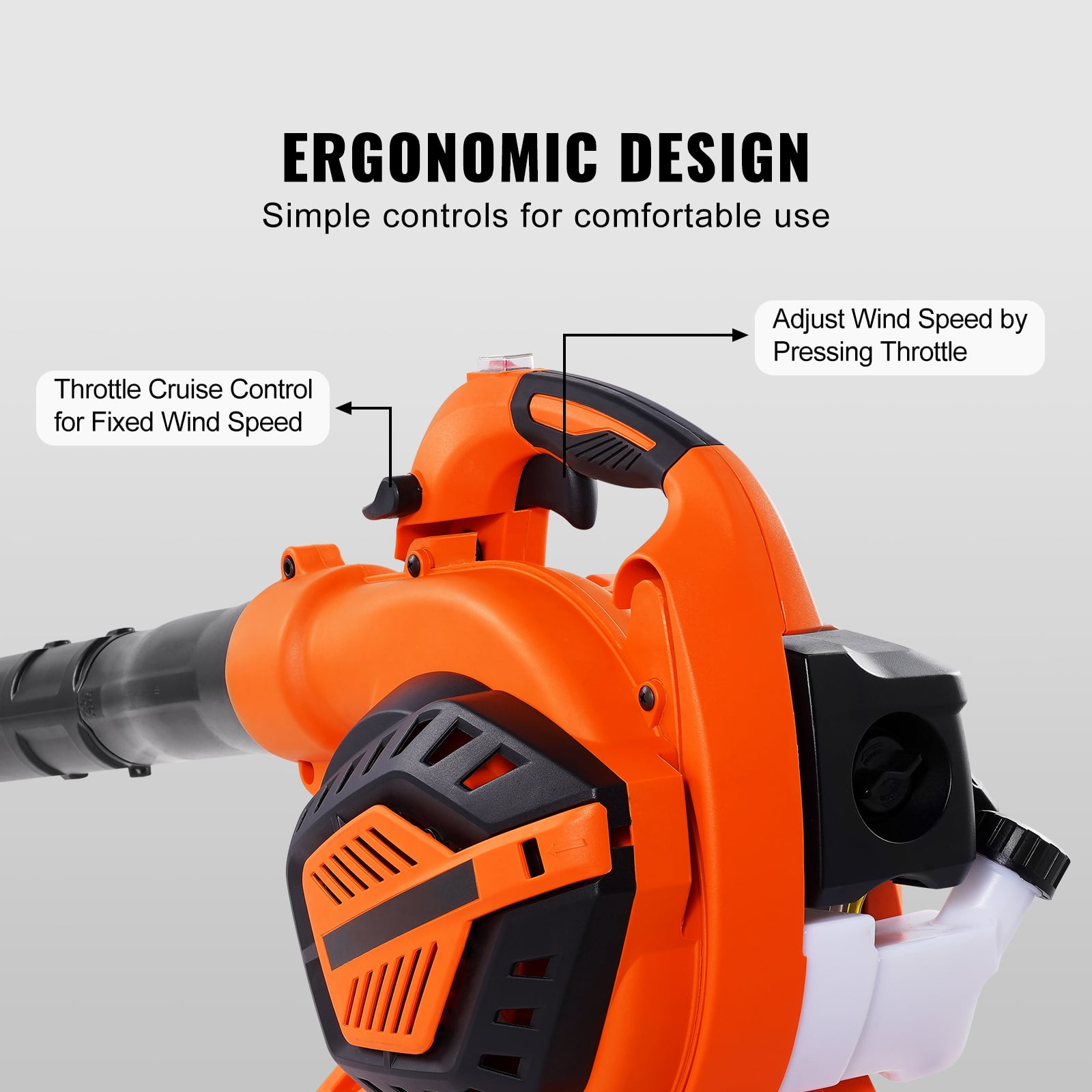SKYSHALO 79CC 2-Cycle Manual Cycle Gas Leaf Blower 425CFM Air Volume