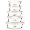 thumbnail image 1 of Contenedores de almacenamiento de alimentos Urban Green Glass con tapas de vidrio, paquete de 5, 1 of 7
