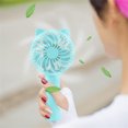 thumbnail image 2 of LYCAQL Handheld Mini Fan Portable USB Rechargeable Small Hand Held Fan with Base Personal Desk Fan Super Compact Cooling Fan for Makeup, Home, Office, Travel, and Outdoor Activities, 2 of 5