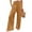 Light Brown -BI09, variant on Womens Boho Wide Leg Pants Linen Palazzo Casual Flowy Elastic Waist Pant Dressy Long Lounge with Pockets Red S
