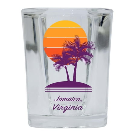 

Jamaica Souvenir 2 Ounce Square Shot Glass Palm Design 4-Pack