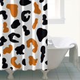 thumbnail image 4 of White and Orange Of Leopard Print Shower Curtain 72"x72" ,Bathroom Decorative Shower Curtains Set with 12 Hooks,Modern Waterproof Washable Shower Curtain, 4 of 6