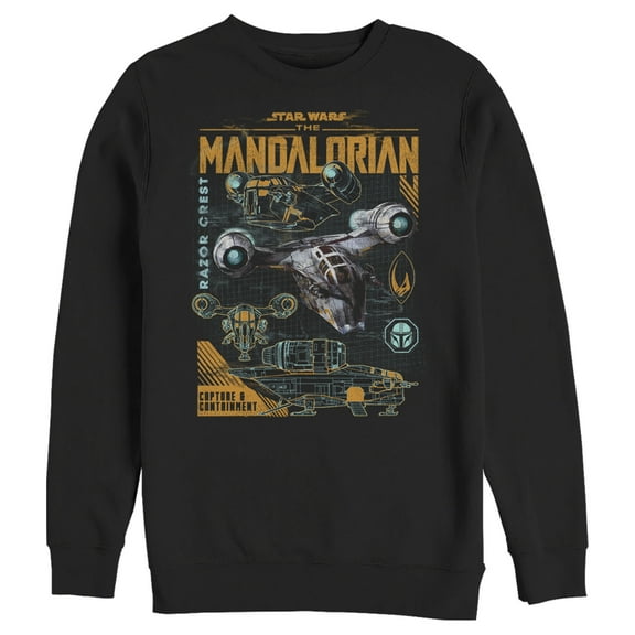 Men's Star Wars: The Mandalorian Razor Crest Capture and Containment Sweatshirt Black Large