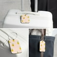 thumbnail image 6 of Square PU Leather 2 Pack Travel Tag - Bag Tag - Suitcase Tag with Privacy Cover and Stainless Steel Ring - Suitable for Travel, Backpack, and Handbag Pineapple, 6 of 7
