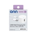 thumbnail image 5 of onn. Wall Charging Kit with 3ft Micro-USB to USB Cable, White,LED Power Indicator,Travel Friendly Plugs Folds Down For Easy Travel. Compatible All Micro-USB Devices., 5 of 12