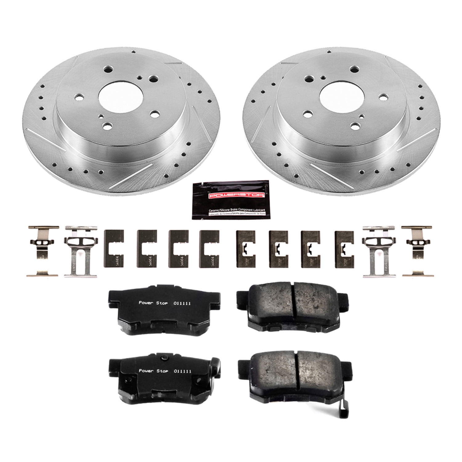 PowerStop Rear Z23 Evolution Sport Carbon-Fiber Ceramic Brake Pad and Drilled & Slotted Rotor Kit Fits: SUZUKI Select Models K5889
