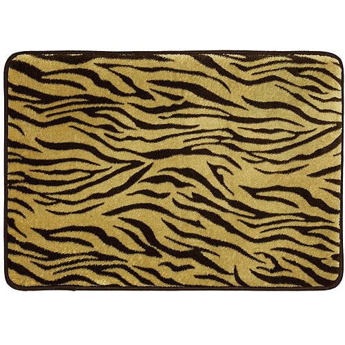 Mohawk Cloud Luxurious Memory Foam Brown Zebra Bath Mat Skid Resistant