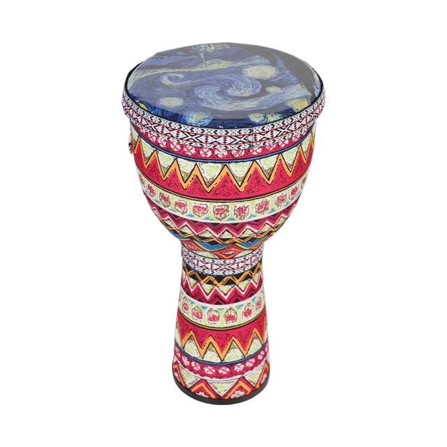 Riwcyla African Hand Drum 8 Inch Portable Djembe Drum Percussion Instrument with Colorful Art Patterns for Children Light Tambourine Early Childhood Enlightenment Musical Instruments Gift For Chi