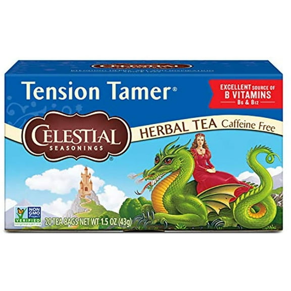 Celestial Seasonings Herbal Tea, Tension Tamer, Caffeine Free, 1.5 Ounce 20 Tea Bags (Pack Of 6)