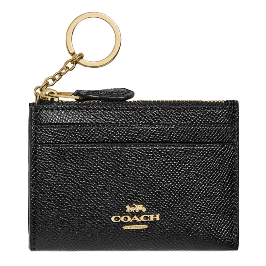 Coach Women's Black Mini Skinny ID Case in Scratch-Resistant