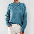 thumbnail image 4 of Women's Plus Size Weaving Textured Sweaters Loose Crewneck Long Sleeves Ladies Knitted Pullover Casual Sweater Tops, 4 of 6