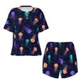 thumbnail image 4 of Lsque Sea Jellyfish Women's Short-Sleeved Pajama Set - 2 Piece Soft and Lightweight Sleepwear Set-X-Large, 4 of 9