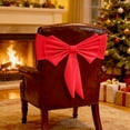 thumbnail image 5 of Extra-Thick Air-Cushioned Chair Back Bow – Decorative Ribbon for Banquet Chairs, Holiday Party Chair Decorations, Elegant Soft Fabric Bow for Weddings, Christmas & Special Events, 13.78in, Red, 5 of 6