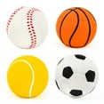 thumbnail image 2 of CHUANK 4 Pack 2.4” Squeak Latex Puppy Dog Toy Ball Sports Balls Sets Fetch Toy for Small Dogs, 2 of 10