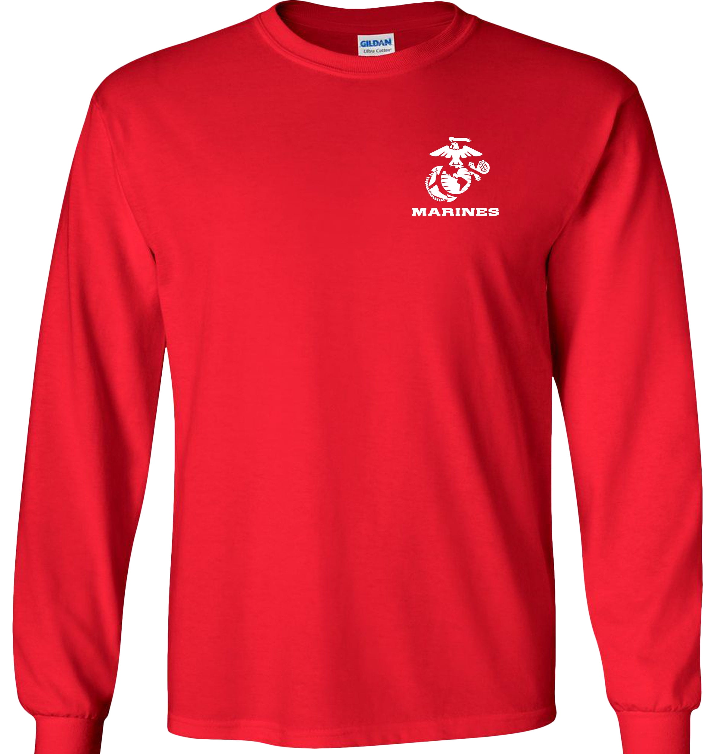 New MARINES USMC EAGLE  RED  LICENSED LONG SLEEVE T Shirt PATRIOTIC USA 