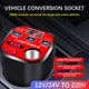thumbnail image 5 of Inversor de corriente para coche de 200 W | Toma de CA de 12 V/24 V a 220 V y 4 puertos USB | Diseño con portavasos para camiones, viajes y emergencias, 5 of 9