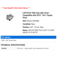 thumbnail image 2 of Left Driver Side Fog Light Cover - Compatible with 2010 - 2011 Toyota Prius, 2 of 2