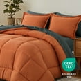 thumbnail image 4 of RUIKASI 7 Pieces Orange/Dark Grey Queen Bed Comforter Set with Sheets - Bed in a Bag with Comforter and All Season Sheets, Pillowcases, 4 of 8