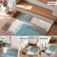 thumbnail image 5 of 2x3 Ft Entryway Area Rug, Modern Blue Kitchen Rug Runner Washable Floor Mat, Rustic Mottled Oil Painting Texture Non Slip Indoor Door Mat Throw Carpet for Bathroom Living Room Bedroom, 5 of 8