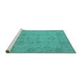 thumbnail image 2 of Ahgly Company Machine Washable Indoor Rectangle Oriental Turquoise Blue Traditional Area Rugs, 2' x 5', 2 of 4