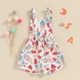 thumbnail image 3 of 4th of July Toddler Baby Girl Boy One Piece Outfit American Flag Overalls Romper Sleeveless Suspender Shorts Jumpsuit with Pocket, 3 of 7