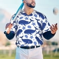 thumbnail image 5 of Lsque Whale Pattern Mens Polo Golf Shirts Funny Graphics Shorts Sleeve Button Shirts Baseball T-shirt-Medium, 5 of 7
