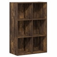 thumbnail image 5 of Furinno LUDER 6-Cube Bookcase with Open Storage Shelves, 11.6 x 23.9 x 35.7 Inches, Amber Pine, 5 of 5