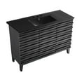 thumbnail image 4 of Cascade 48 in. Black Oak Bathroom Vanity With Black, 3-Hole Ceramic Sink Top, 4 of 8