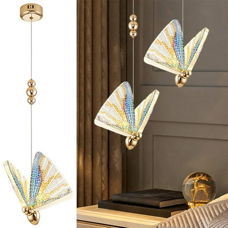 

Creative Butterfly Chandelier Lamp LED Hanging Ceiling Light Lighting Fixtures Teahouse Living Room Bedroom Decor Ornament - Natural Colorful L Natural