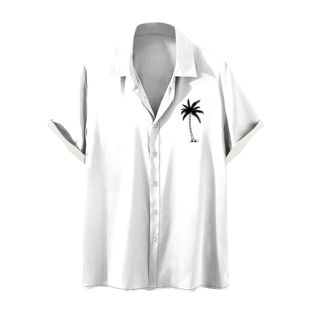 Camisas de Manga Larga para Hombres Blusa Cómoda de Cuello de Impresión, Camisa Casual de Poliéster para Uso Diario, de Fiesta Y de Primavera de Verano
