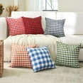 thumbnail image 6 of Christmas Living Room Decor Red and White Plaid Pillow Covers 16x16 Set of 2, Red Checkered Throw Pillows 16 x 16, Red Christmas Farmhouse Gingham Pillows Decorative Throw Pillows Covers, 6 of 6