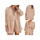 thumbnail image 4 of Txlixc Blusa de manga larga de color sólido y pantalones cortos de cintura elástica Txlixc  moda, 4 of 7