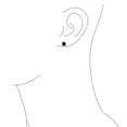 thumbnail image 3 of Ensemble de Boucles d'Oreilles à Clous en Dôme Rond en Onyx Noir Classique pour Femmes.925 Argent Sterling, 3 of 4